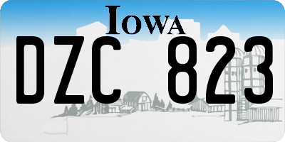 IA license plate DZC823