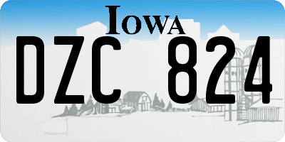 IA license plate DZC824