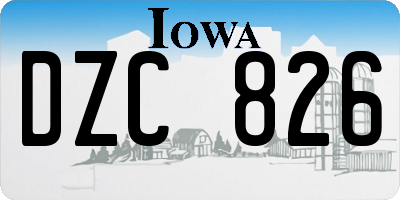 IA license plate DZC826
