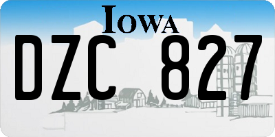 IA license plate DZC827