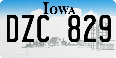 IA license plate DZC829