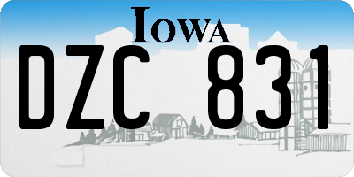 IA license plate DZC831