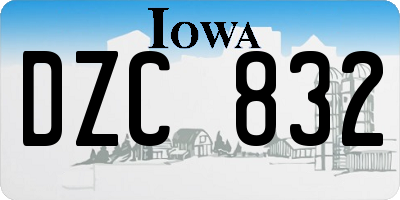 IA license plate DZC832