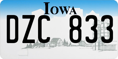 IA license plate DZC833