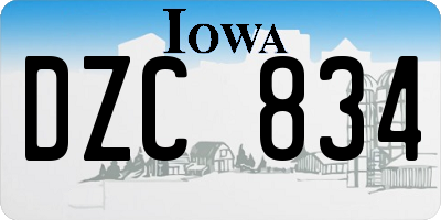 IA license plate DZC834
