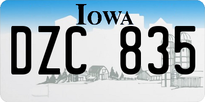 IA license plate DZC835