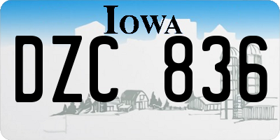 IA license plate DZC836