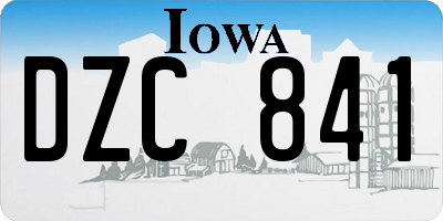 IA license plate DZC841