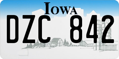 IA license plate DZC842