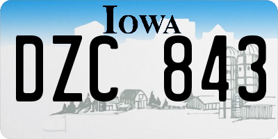 IA license plate DZC843