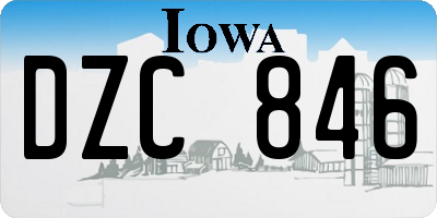 IA license plate DZC846