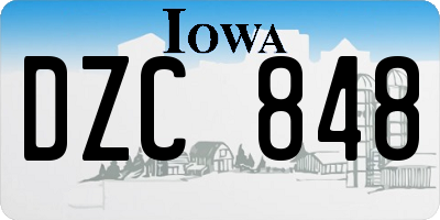 IA license plate DZC848