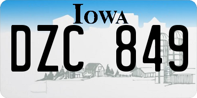 IA license plate DZC849