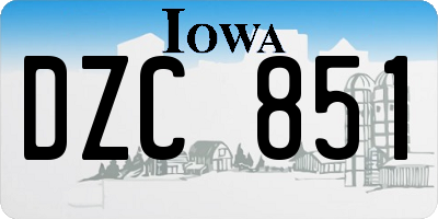 IA license plate DZC851