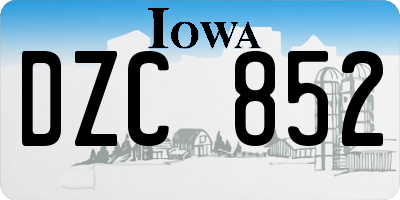 IA license plate DZC852