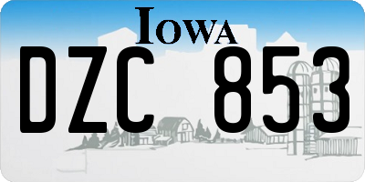 IA license plate DZC853