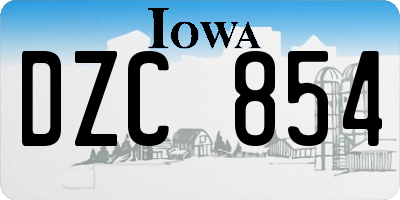 IA license plate DZC854