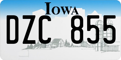 IA license plate DZC855