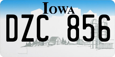 IA license plate DZC856