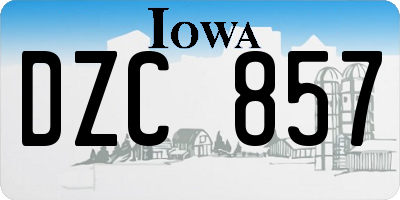 IA license plate DZC857