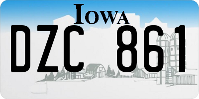 IA license plate DZC861