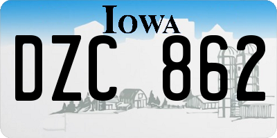 IA license plate DZC862