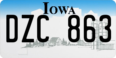 IA license plate DZC863