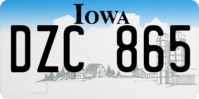 IA license plate DZC865