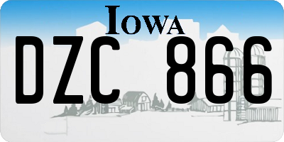 IA license plate DZC866