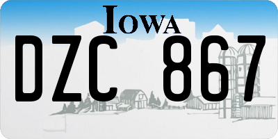 IA license plate DZC867