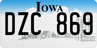 IA license plate DZC869