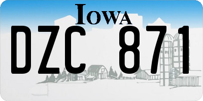 IA license plate DZC871