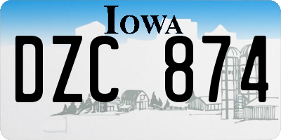 IA license plate DZC874