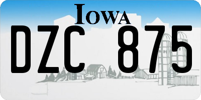 IA license plate DZC875