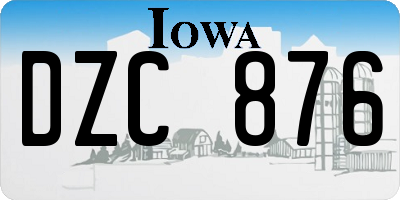 IA license plate DZC876