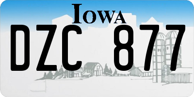 IA license plate DZC877