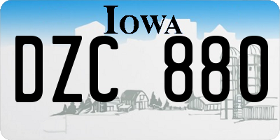 IA license plate DZC880