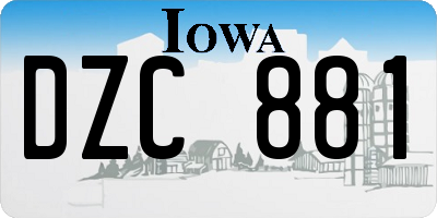 IA license plate DZC881