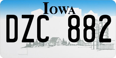 IA license plate DZC882