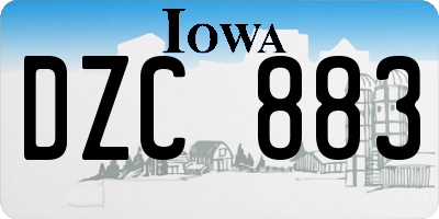 IA license plate DZC883