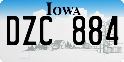 IA license plate DZC884