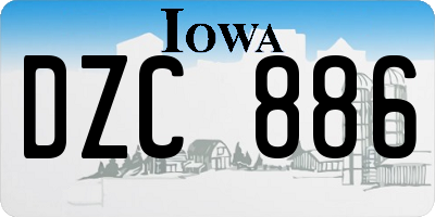 IA license plate DZC886