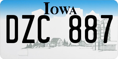 IA license plate DZC887