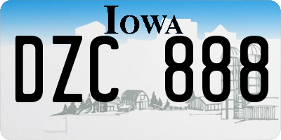 IA license plate DZC888
