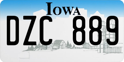 IA license plate DZC889