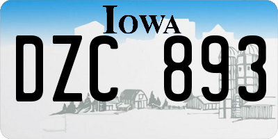 IA license plate DZC893