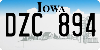 IA license plate DZC894