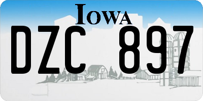 IA license plate DZC897