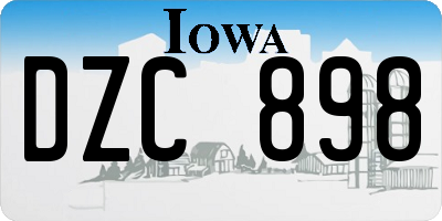 IA license plate DZC898