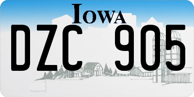 IA license plate DZC905